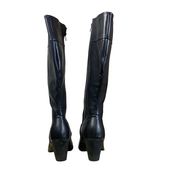 Torrid Black Faux Leather Extra Wide Calf Tall Knee High Boots Size 10.5 NWOT - Picture 5 of 8